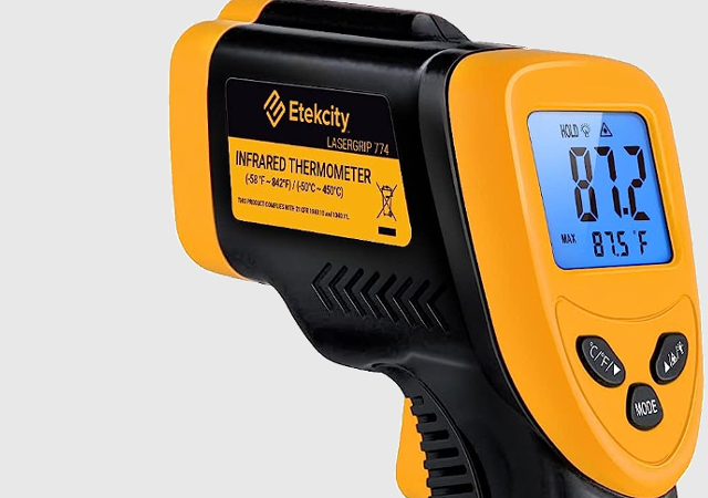Etekcity Infrared Thermometer Laser Temperature Gun 774, Digital IR Meat Thermometer for Cooking, Candy, Food, Pizza Oven Grill Accessories, Heat Gun for Outdoor Indoor Pool Surface Temp
