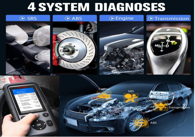 Autel MaxiDiag MD806 OBD2 Scanner, ABS SRS Engine Transmission Four Systems Diagnostic Scan Tool with Oil Reset